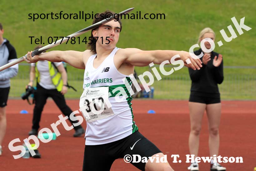 Mens under-20s javelin, 2022 Northern Senior and Under-20 Champs., Wavertree Athletics Centre, Liverpool. Photo: David T. Hewitson/Sports for All Pics